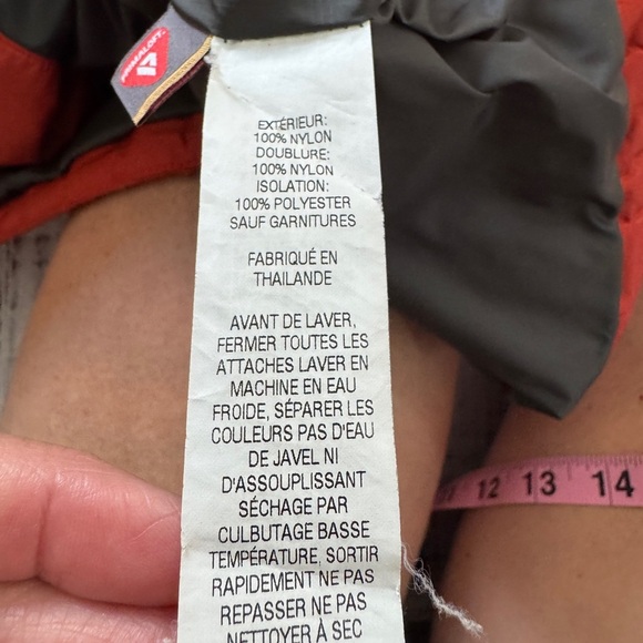 LL Bean size Medium Orange puffer zip jacket primaloft fill ultralight - Picture 5 of 9